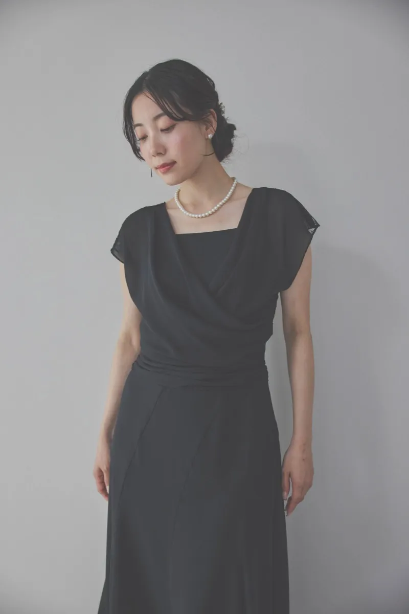 ブラックのバックレースマーメイドドレスコーディネートセット