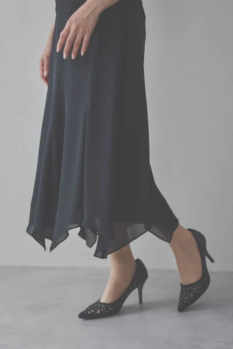 ブラックのバックレースマーメイドドレスコーディネートセット