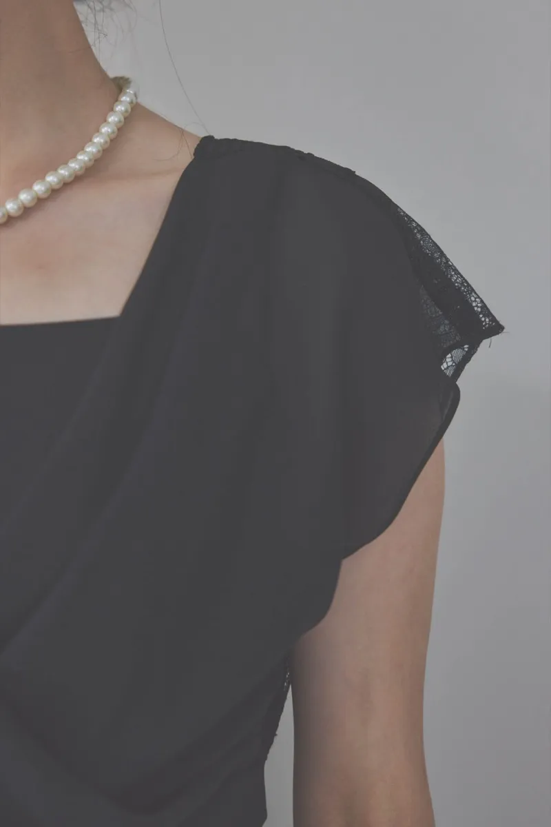 ブラックのバックレースマーメイドドレスコーディネートセット