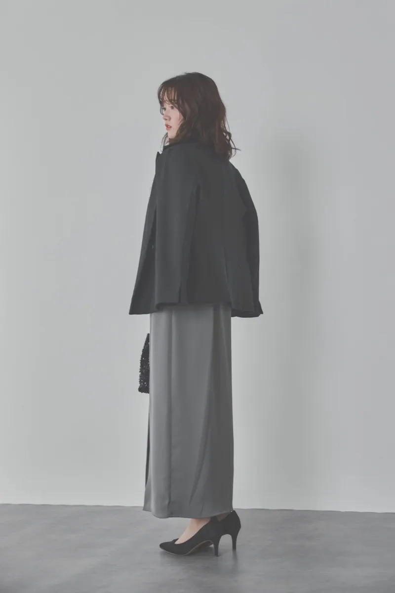 ブルーのチュールフリルアシンメトリードレス