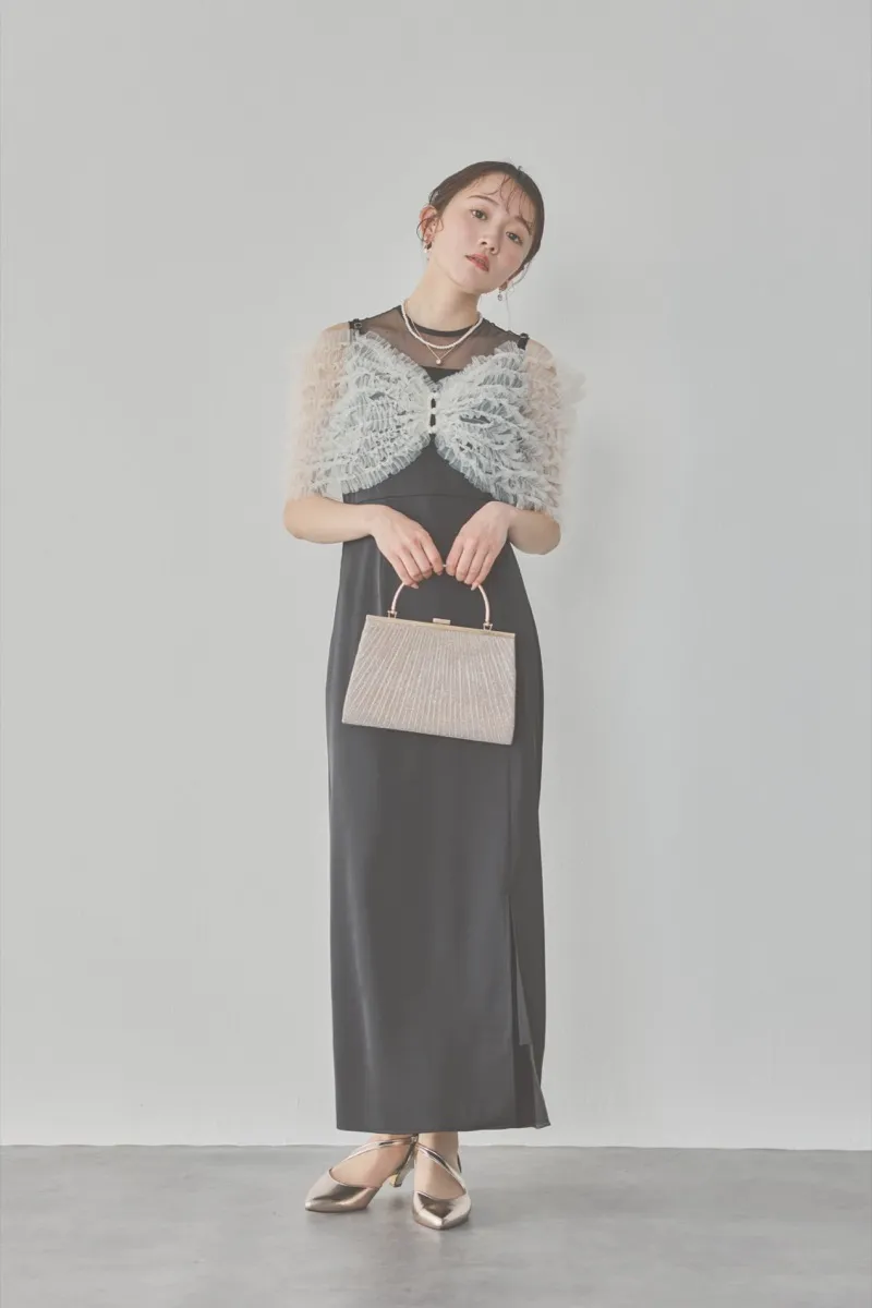 ブラックのチュールビスチェIラインドレス