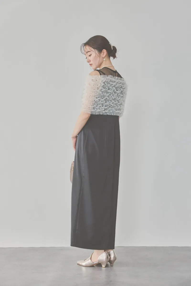 ブラックのチュールビスチェIラインドレス