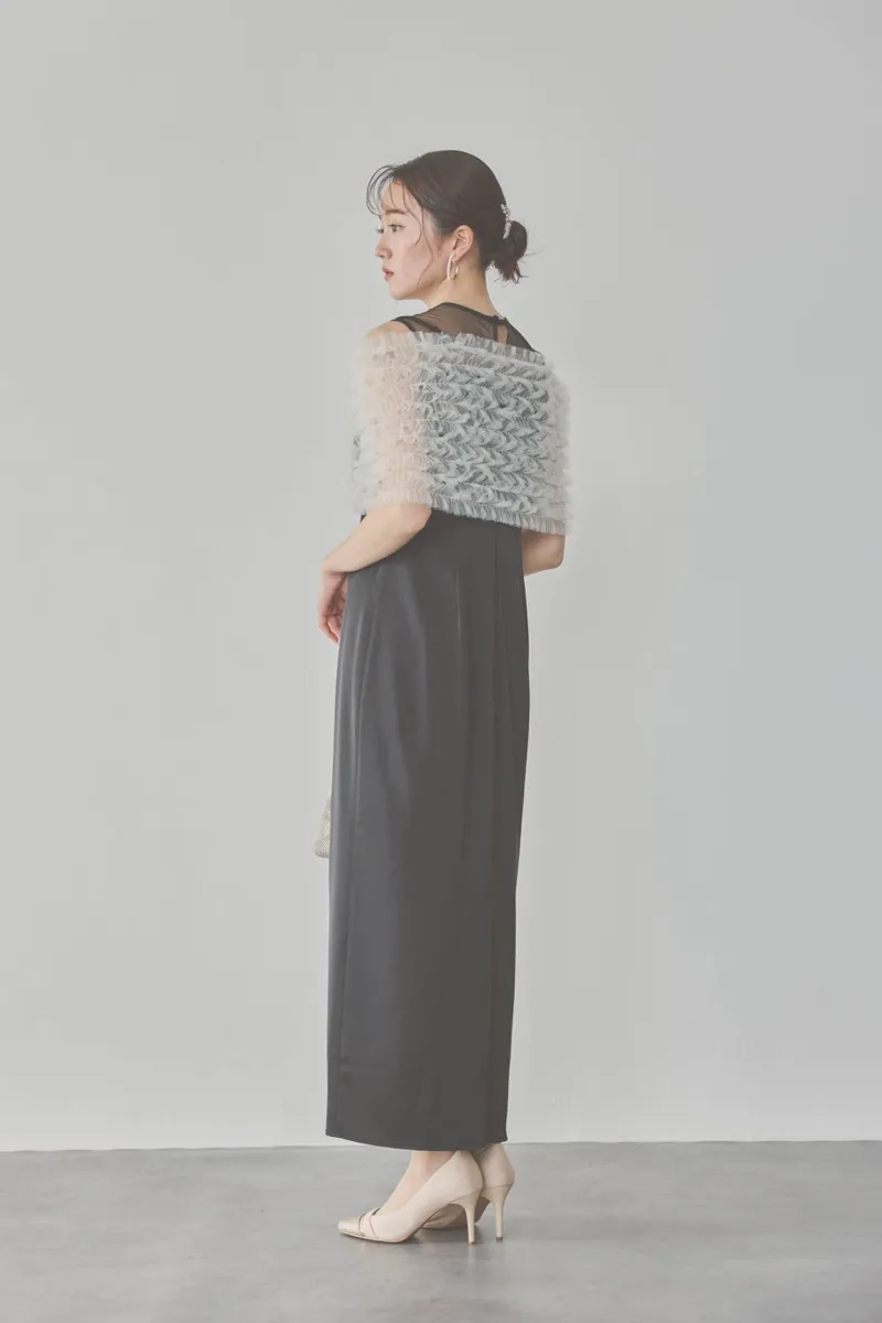 ブラックのチュールビスチェIラインドレス