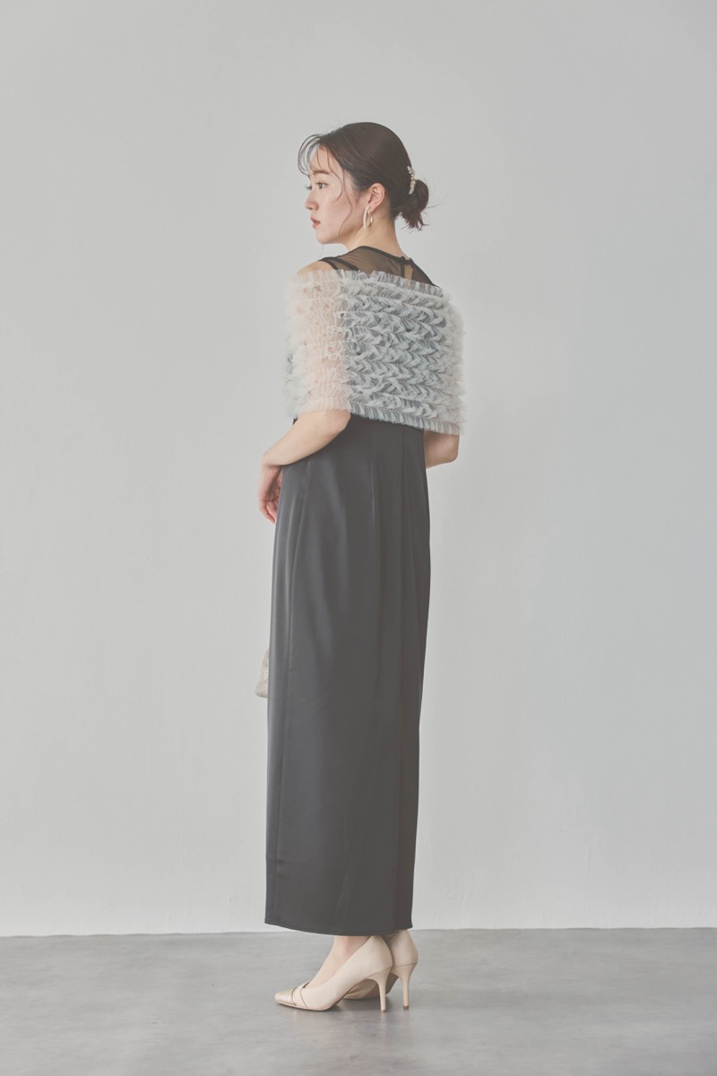 ブラックのチュールビスチェIラインドレス