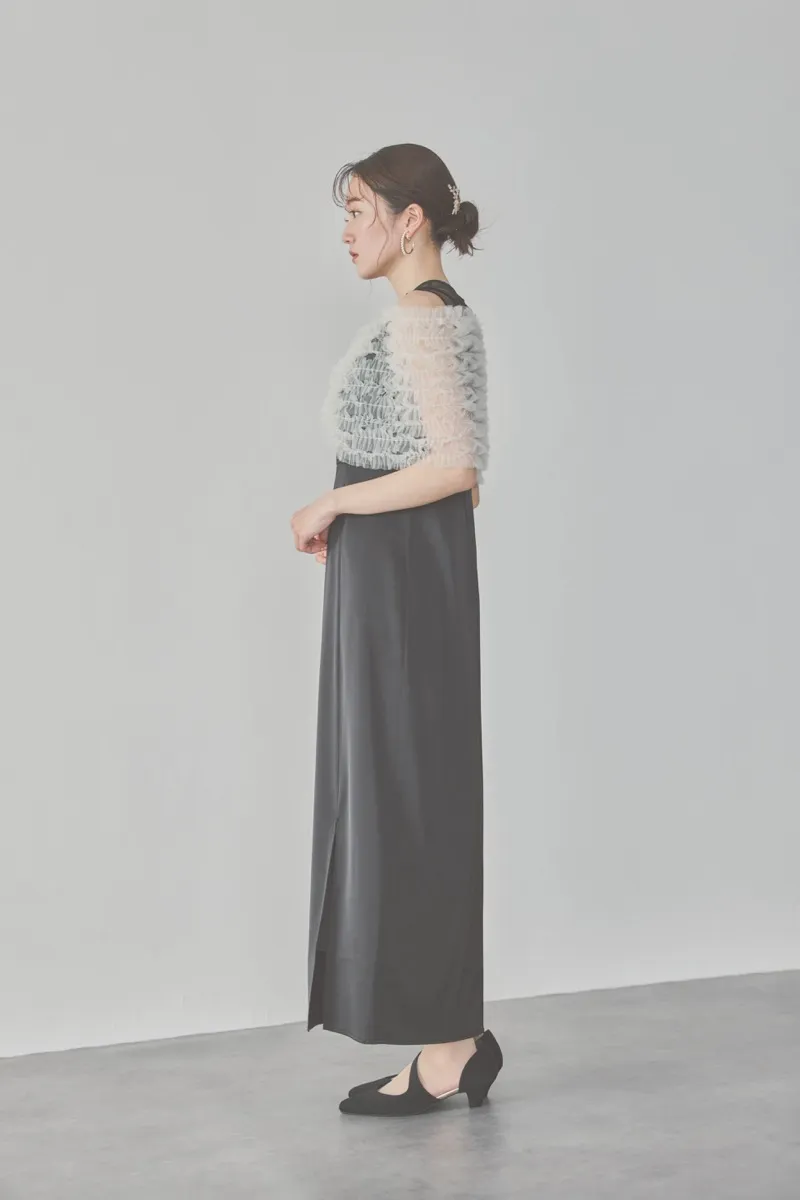 ブラックのチュールビスチェIラインドレス