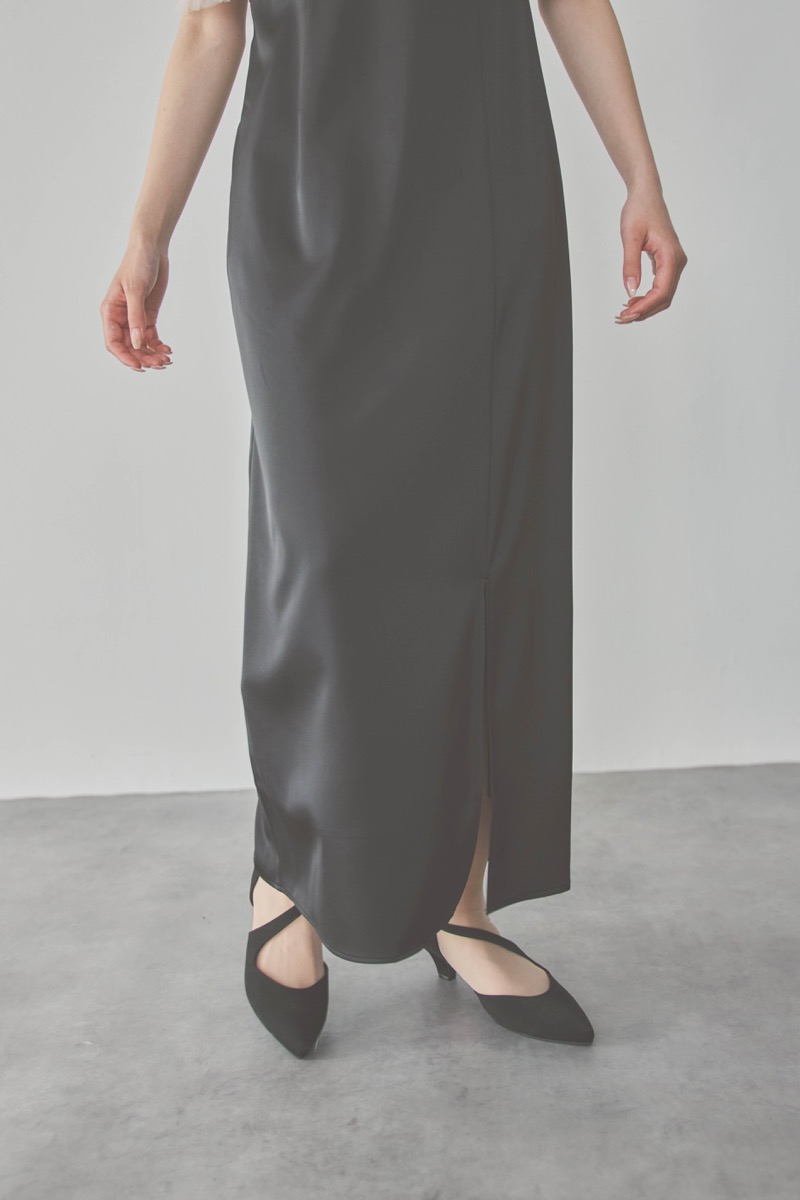 ブラックのチュールビスチェIラインドレス