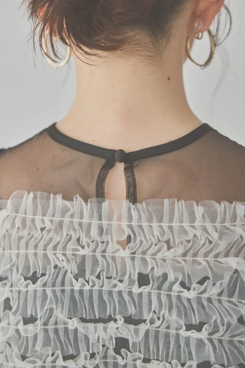 ブラックのチュールビスチェIラインドレス