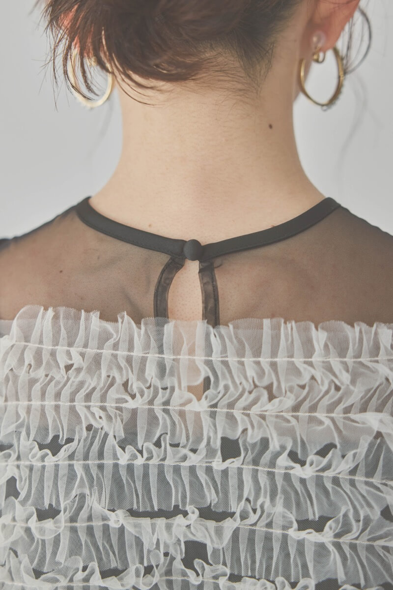 ブラックのチュールビスチェIラインドレス