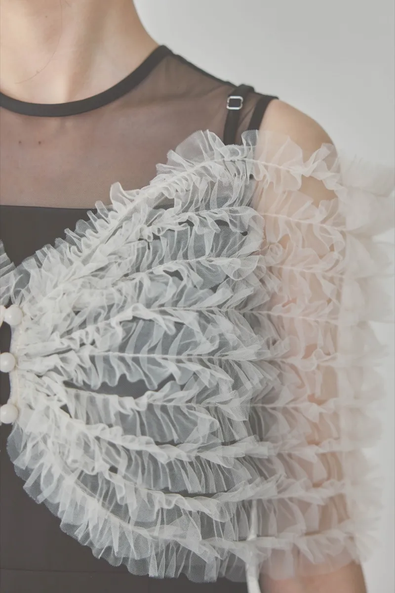 ブラックのチュールビスチェIラインドレス