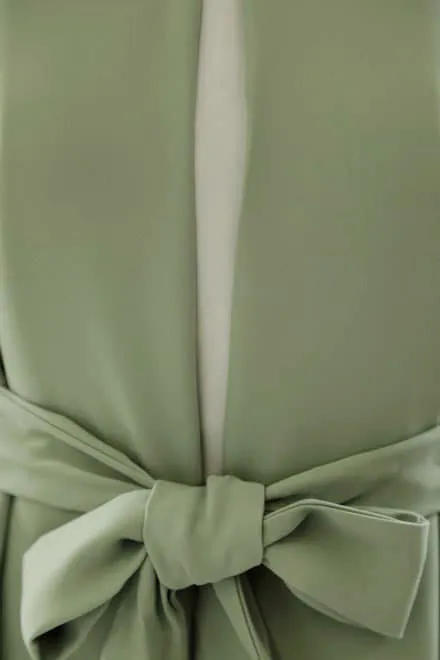 グリーンの前開き風レイヤードドレスコーディネートセット