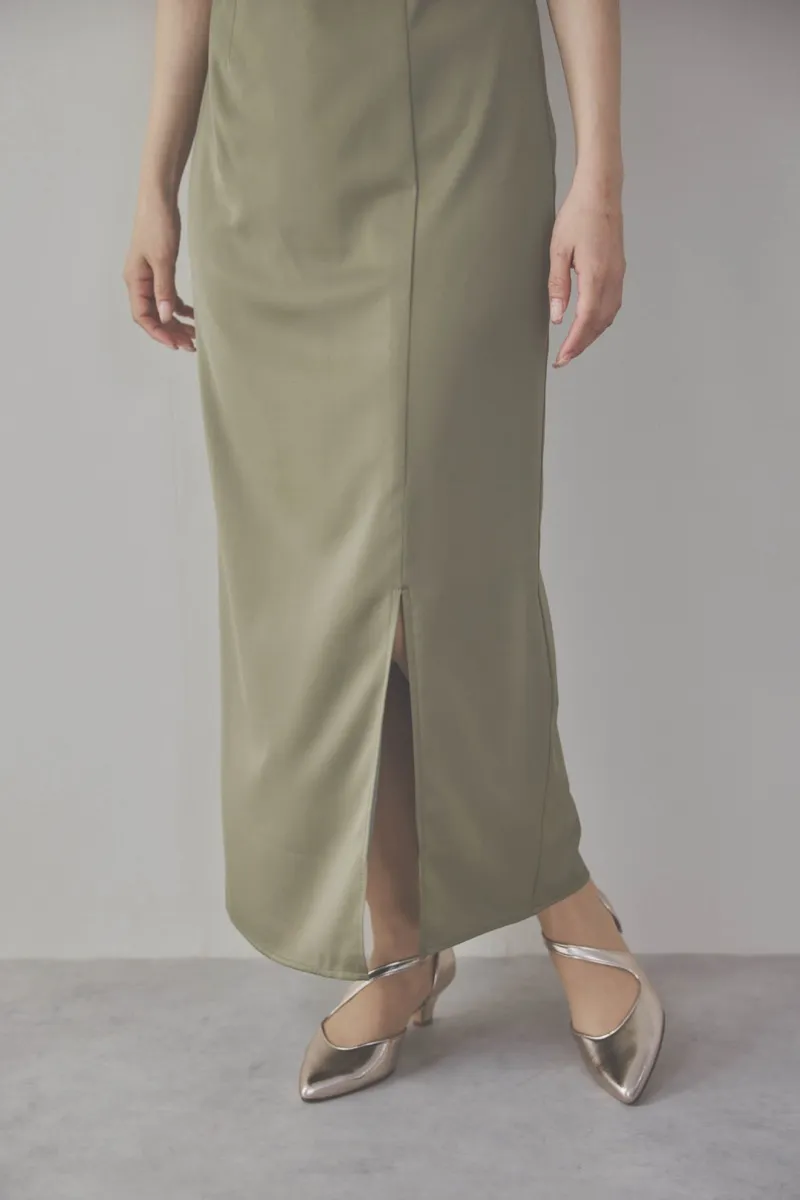 グリーンのチュールビスチェIラインドレス