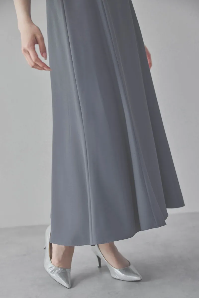 サックスの線描フラワー刺繍ボレロセットドレス