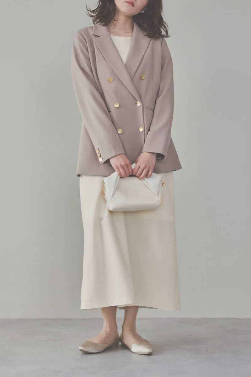 エクリュのボリューム袖Iラインワンピース