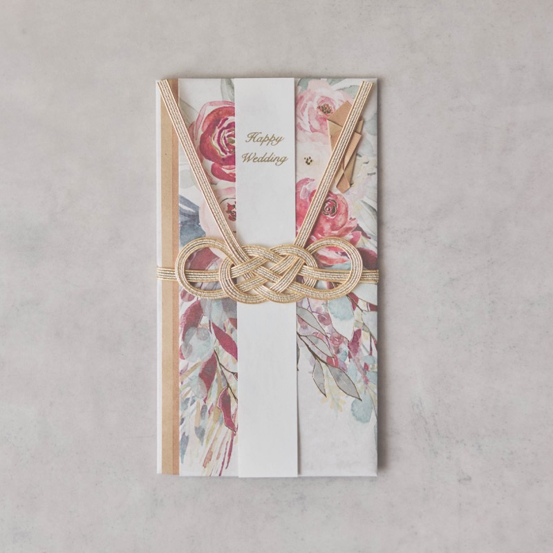 レッドのボタニカルご祝儀袋