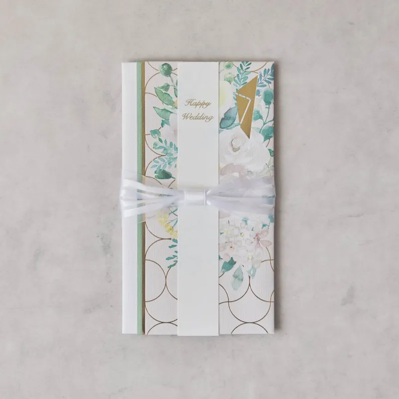 ホワイトのリボンブルーム金封ご祝儀袋