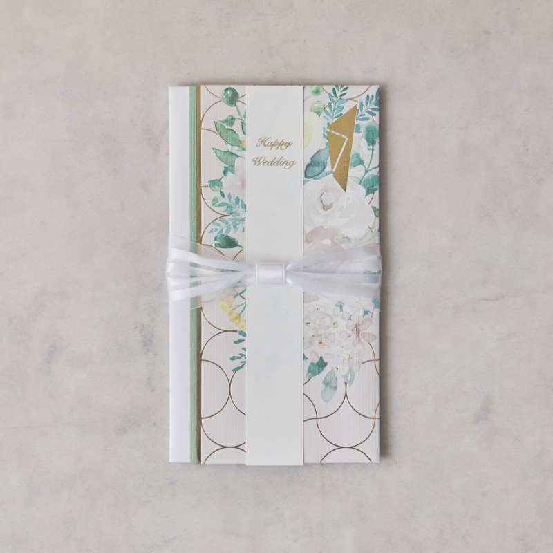 ホワイトのリボンブルーム金封ご祝儀袋