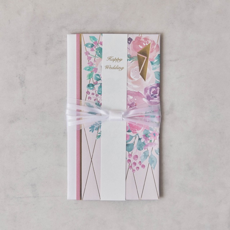 ピンクのリボンブルーム金封ご祝儀袋