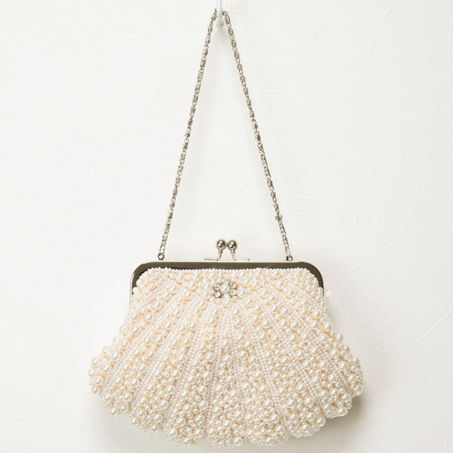 パール付き貝殻型バッグ