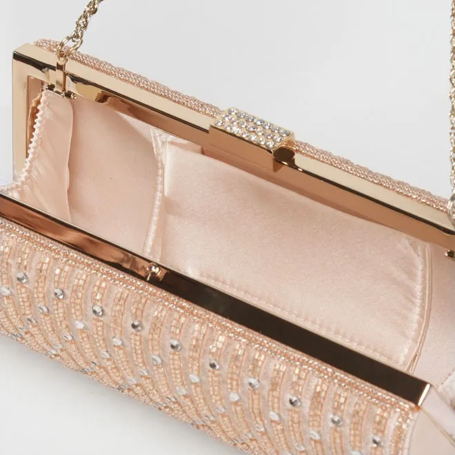 ゴールドのビーズとビジュー付きバッグ