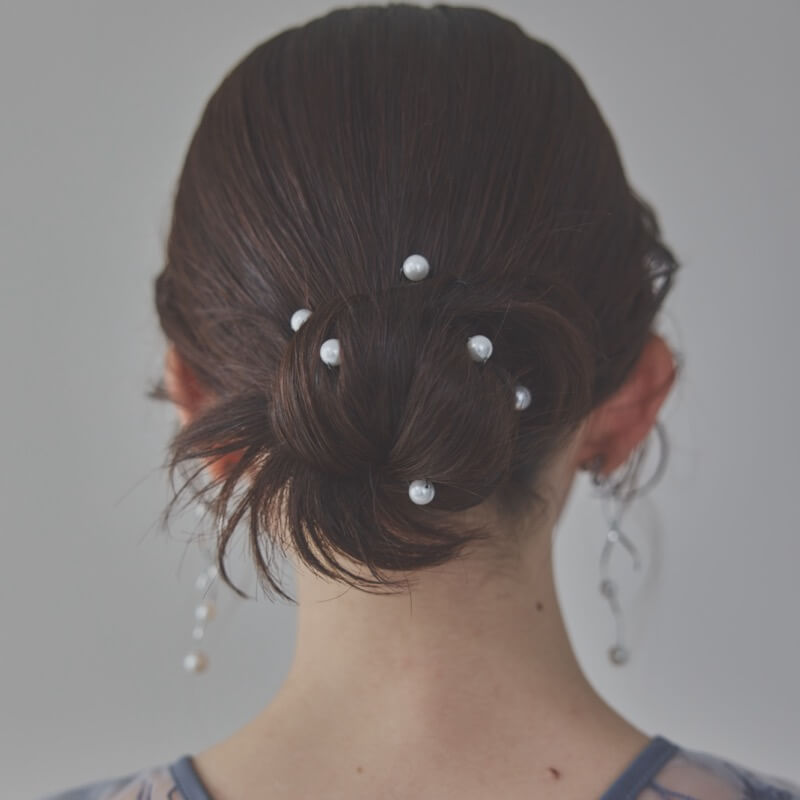 ホワイトミニパールのピン(10本セット)