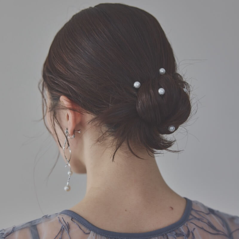 ホワイトミニパールのピン(10本セット)