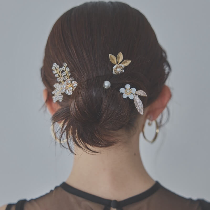 ゴールドブーケのヘアピン(5本セット)