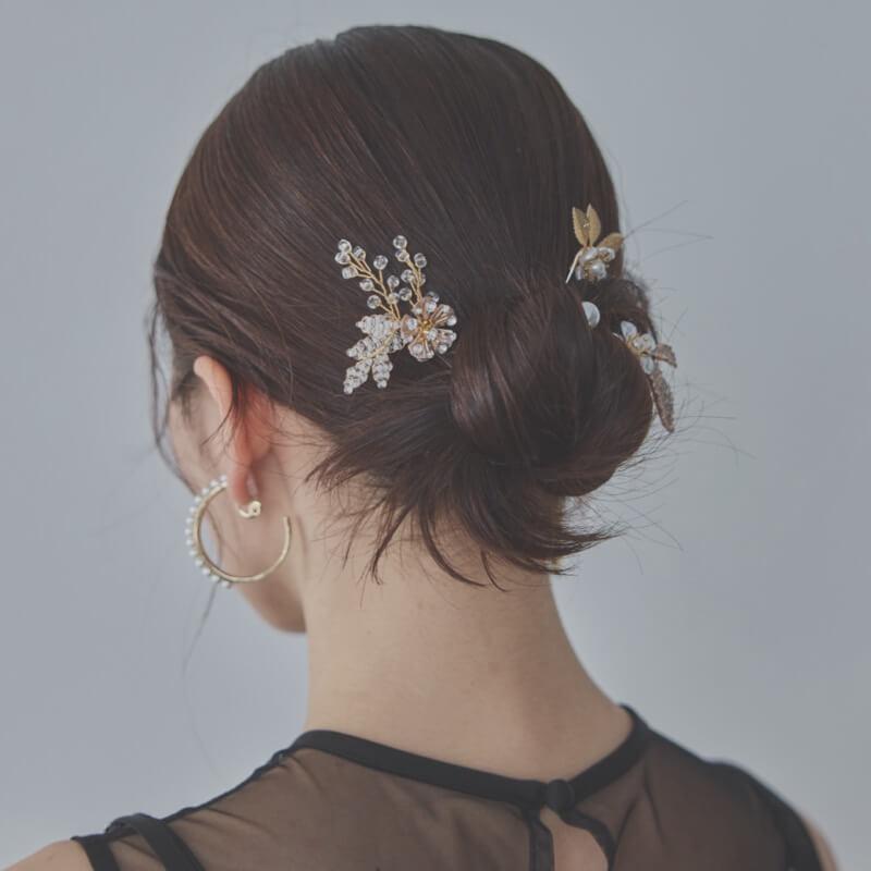 ゴールドブーケのヘアピン(5本セット)