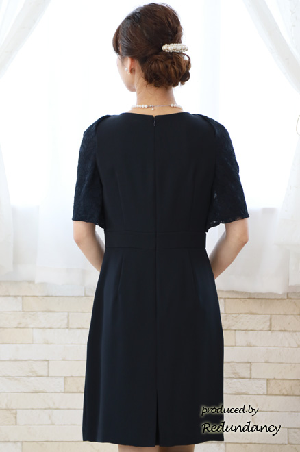 ネイビーのストール風2wayドレス
