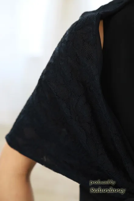 ネイビーのストール風2wayドレス