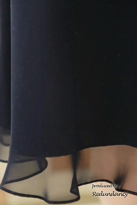 ネイビーの背中編み上げシフォンミモレ丈ドレスコーディネートセット