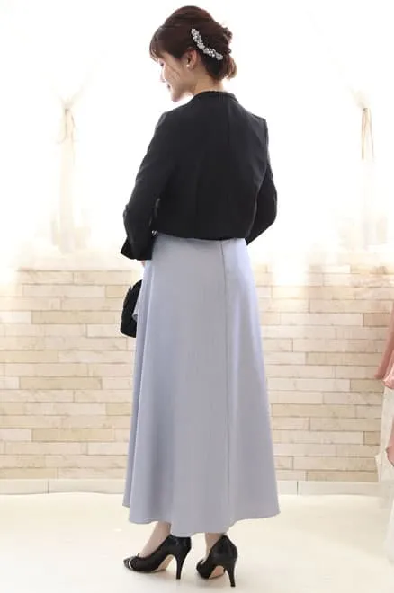 ネイビー×ブルーのバイカラーカシュクールドレス