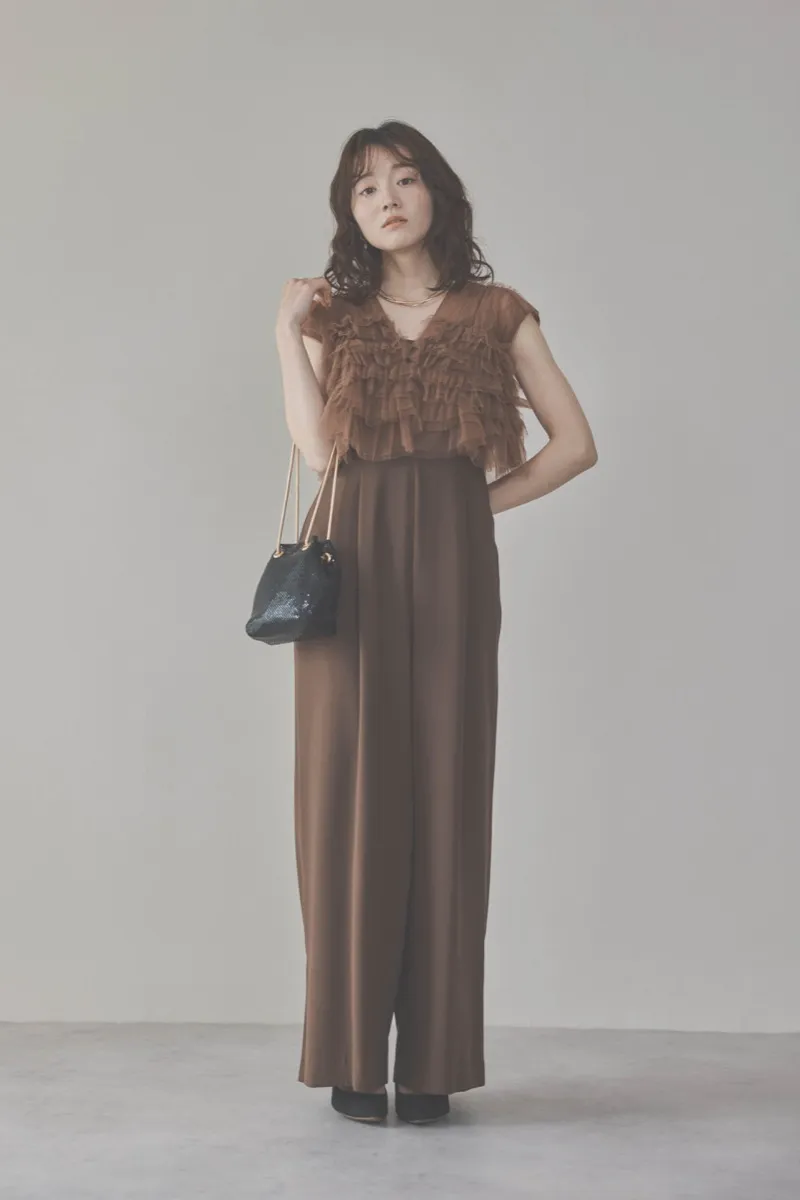 ブラックのメタルメッシュバッグ