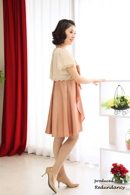 ピンクのリボンデコレートドレスコーディネートセット