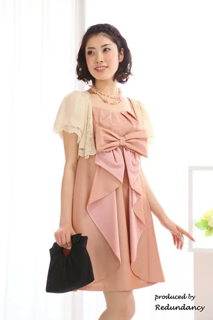 ピンクのリボンデコレートドレスコーディネートセット