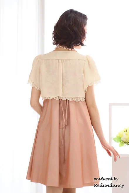 ピンクのリボンデコレートドレスコーディネートセット