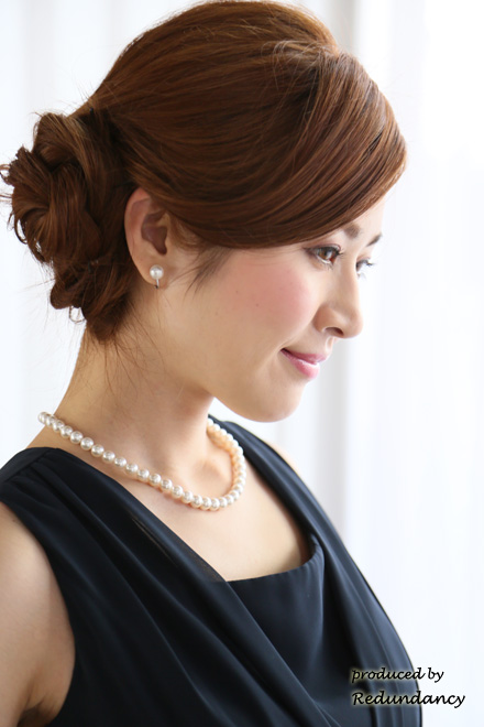 ネイビーのウエストビジューミモレ丈ドレスコーディネートセット