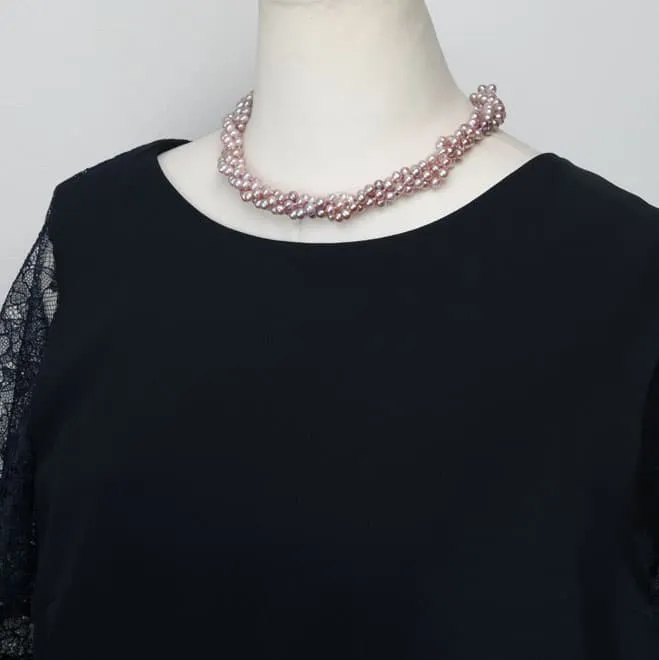 グレーピンク2WAYネックレス(留め輪付)