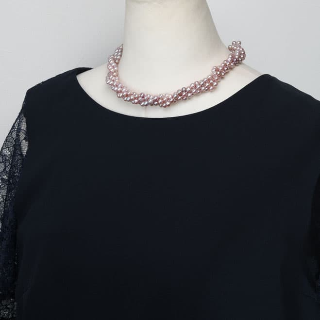 グレーピンク2WAYネックレス(留め輪付)