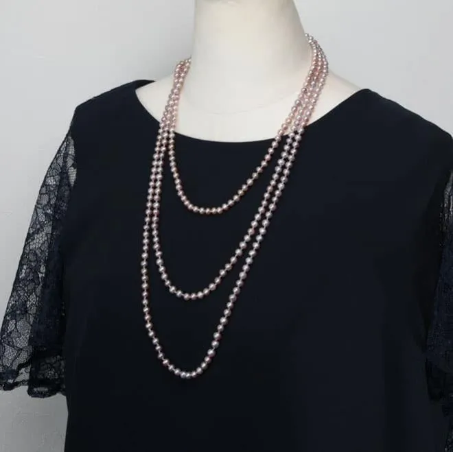 グレーピンク2WAYネックレス(留め輪付)