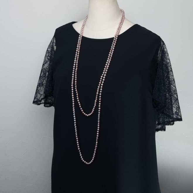 グレーピンク2WAYネックレス(留め輪付)