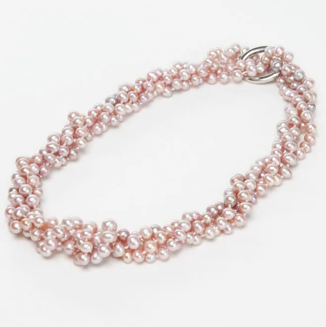 グレーピンク2WAYネックレス(留め輪付)