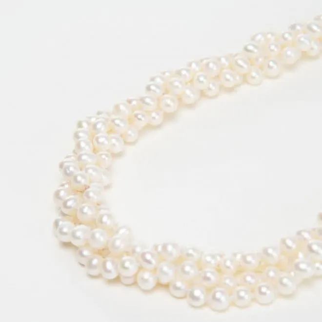 ホワイトパール3WAYロングネックレス(留め輪付き)