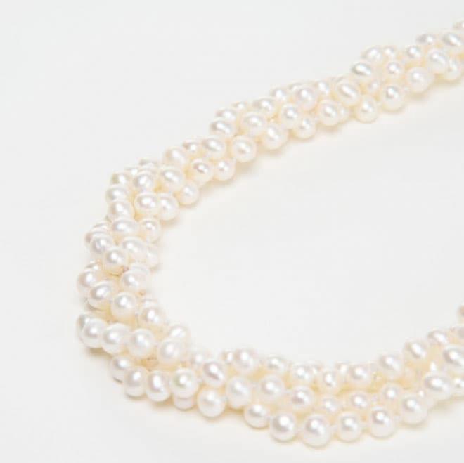 ホワイトパール3WAYロングネックレス(留め輪付き)