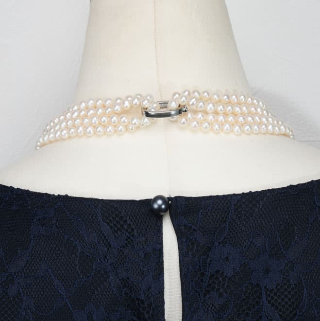 ホワイトパール3WAYロングネックレス(留め輪付き)