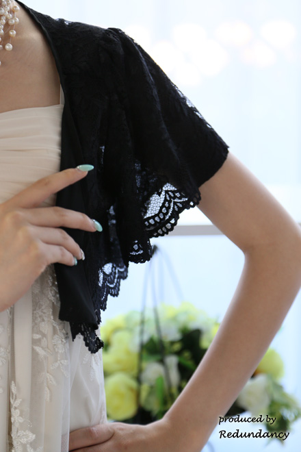 ホワイトの花柄刺繍＆ビーズミニ丈ドレスコーディネートセット