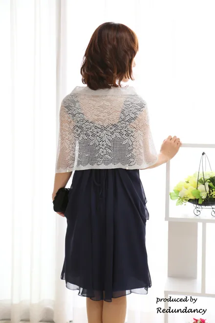 ネイビーのツイストリボンシフォンドレスコーディネートセット