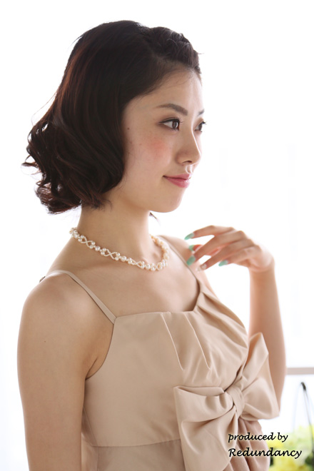 ベージュのリボンデコレートドレスコーディネートセット