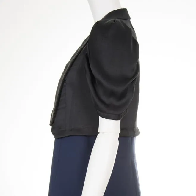 ブラックサテンのジャケット風ボレロ