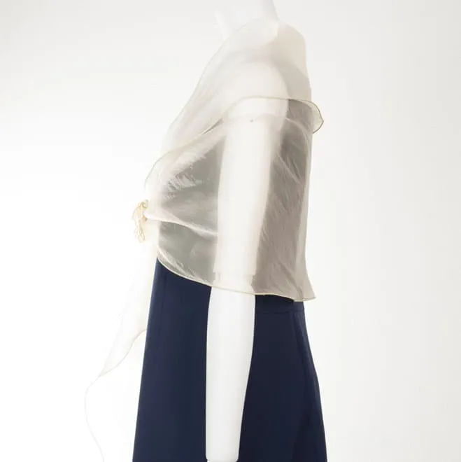 ベージュオーガンジーストール(コサージュ付)