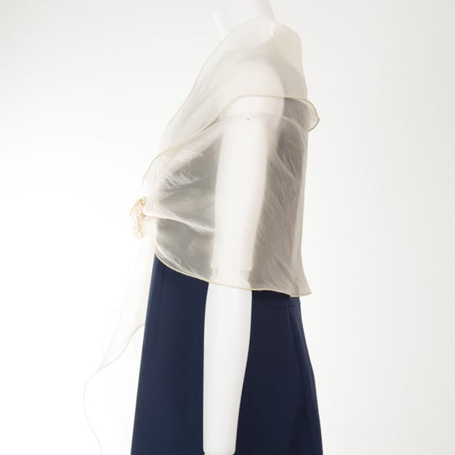 ベージュオーガンジーストール(コサージュ付)